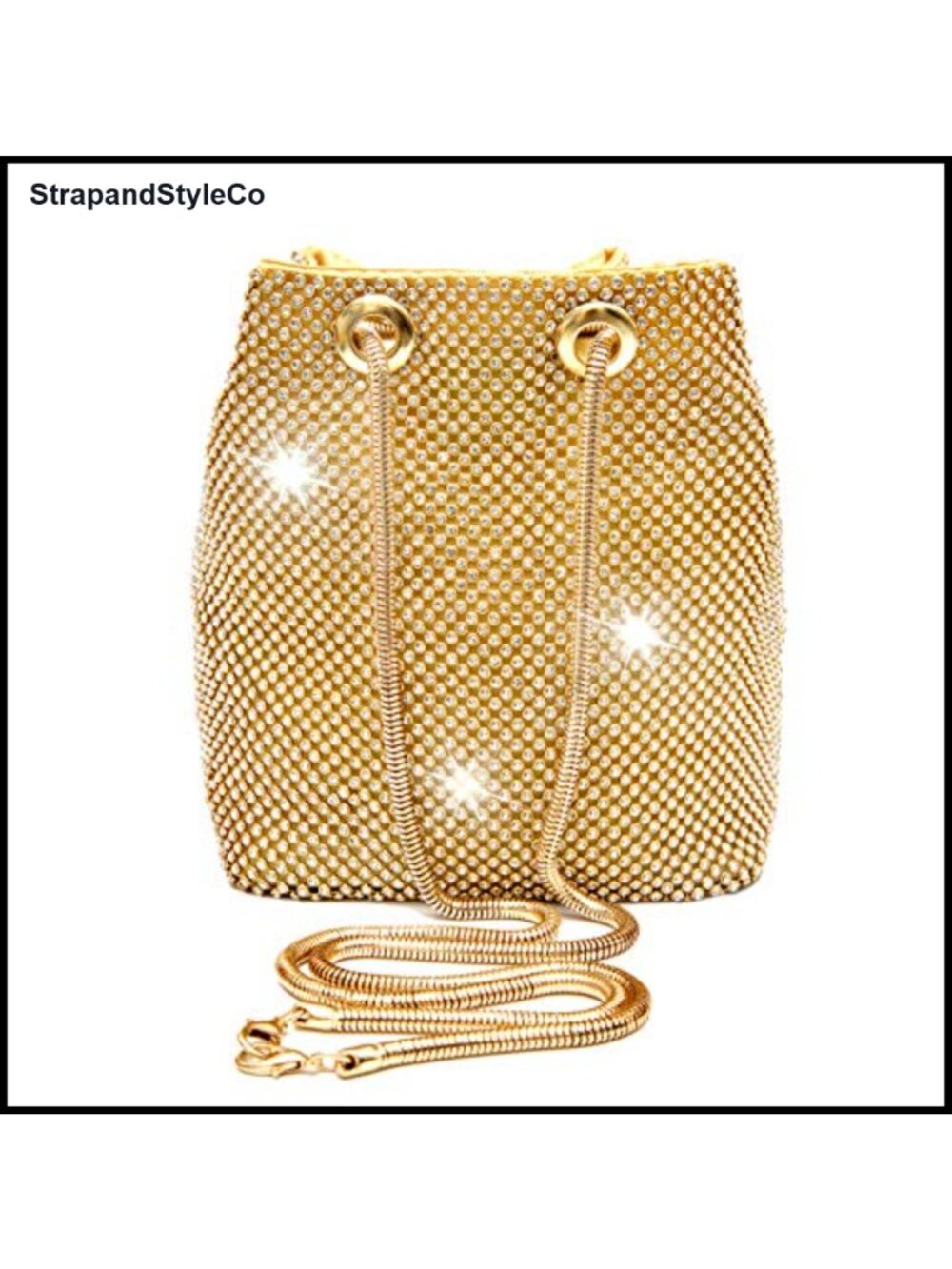 Rhinestone Bucket Bag Bling Evening Purse for Women